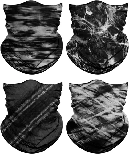 Paquete de 4 polainas para el cuello para hombres y mujeres cubierta facial máscara envoltorio para la cabeza pasamontañas accesorio para la cabeza