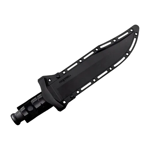 Miniatura 4 de Cuchillo de hoja fija Cold Steel Leatherneck Bowie de 10.5", con hoja alemana D2 de filo de navaja, mango Kray-Ex duradero de 4.75", táctico