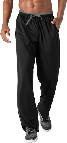 BIYLACLESEN Pantalones deportivos para hombre, con bolsillos con cremallera, transpirables, para correr, gimnasio, entrenamiento, pantalones de