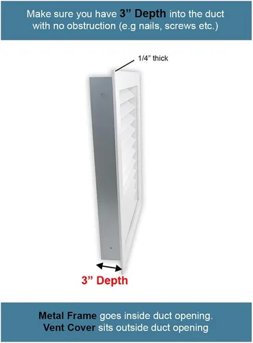 Miniatura 5 de Worth Home Products - Rejilla de retorno vertical de AC de 10 pulgadas de ancho x 20 pulgadas de alto x 3 pulgadas de profundidad para paredes