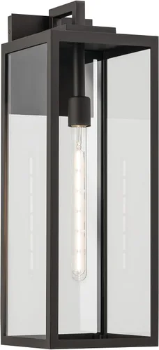 Miniatura 13 de Kichler Branner 59111BKT - Lámpara de pared tradicional para exteriores, con textura negra, de lujo, con cristal transparente, para puertas