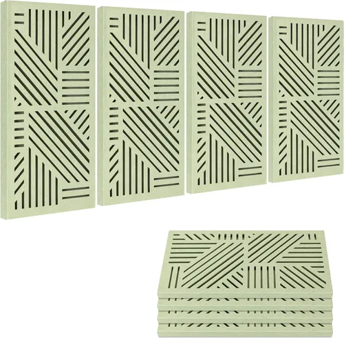 Miniatura 10 de BUBOS Paquete de 4 Paneles Acústicos Engrosados, 23.6''x11.8'' Paneles Acústicos de Pared de Cavidad Autoadhesivos Absorbentes de Sonido para Teatro