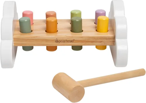 Miniatura 2 de Pearhead Montessori - Banco de martillo, imprescindible para bebé, relleno de calcetines para niños pequeños, juguete de madera para golpear