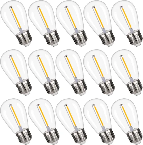 Miniatura 9 de Bombillas LED S14 de repuesto, Bombillas LED S14 irrompibles e impermeables de 1 W, luces de cadena para exteriores, bombillas LED Edison de base