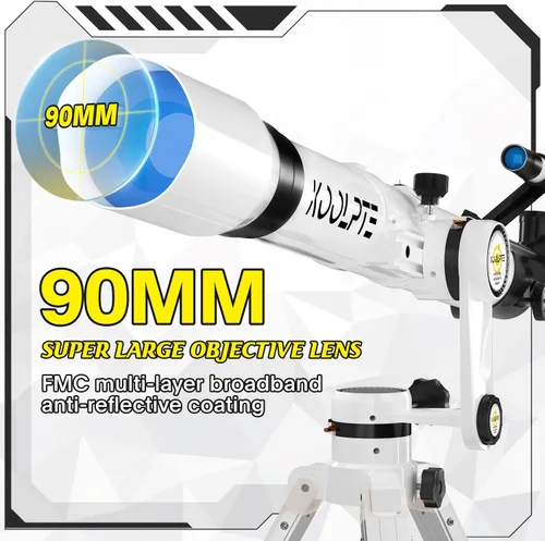 Miniatura 3 de Telescopio 3.543 in Apertura 35.433 in - Vertisteel AZ Mount Base, ajuste de alta precisión, aumento 45-450x, control remoto inalámbrico, adaptador