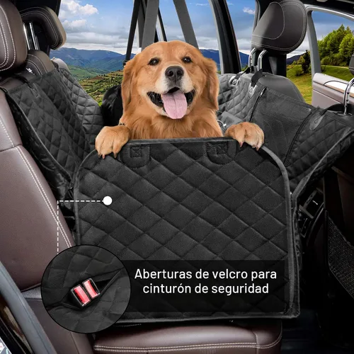 Miniatura 2 de Femuar Funda de asiento de coche para perro con bolsillos de almacenamiento, ventana visual de malla, impermeable, antideslizante, de servicio