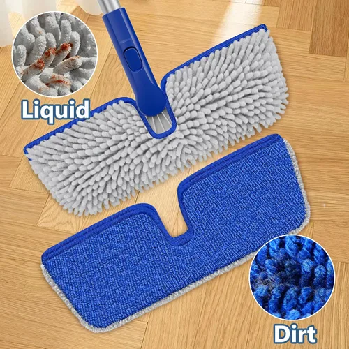 Miniatura 2 de Almohadillas reutilizables para mopa de polvo Enspoway, repuestos de felpilla de microfibra de doble cara para limpieza de azulejos de cocina