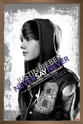 Miniatura 13 de Trends International Justin Bieber - Póster de pared con texto en inglés "Never Say Never Say Never", 14.725 x 22.375 pulgadas, versión enmarcada