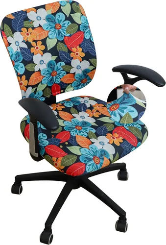 Miniatura 13 de Forcheer - Fundas elásticas para silla de oficina de Jacquard, resistentes al agua, 2 piezas para sillas de escritorio o de la computadora