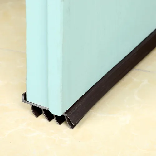 Miniatura 7 de 2 unidades de 3 pies de base de puerta de vinilo con cinta adhesiva autoajustable, tira de agua debajo de la base de la puerta con tapa para goteo