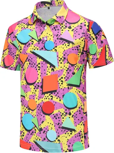 Miniatura 37 de Camisas de golf para hombre, Dry Fit, camisa de golf de manga corta, divertidas camisas polo de golf