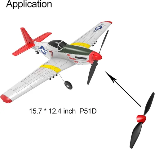 Miniatura 6 de 3 juegos de hélice de avión RC con ahorradores de hélice y adaptadores para VOLANTEXRC P51 761-5 avión y Tr-p51d f4u T28 nueva versión