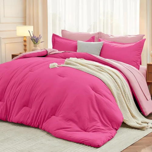 Miniatura 51 de MUXHOMO Juego de edredón de 5 piezas Twin XL, cama suave en una bolsa tamaño Twin XL, juego de ropa de cama para todas las estaciones con edredón