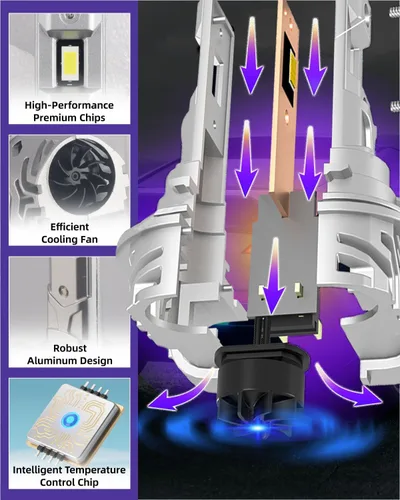 Miniatura 2 de Bombillas LED H11, 24000LM 6500K blanco frío con ventilador de refrigeración para luces antiniebla, DRL, luces antiniebla H8 H9 H16, no requiere