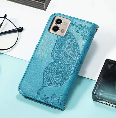Miniatura 7 de Funda tipo cartera para Motorola Moto G Stylus 5G 2023, funda con tapa para mujer con estampado de mariposa en relieve de piel sintética, ranuras