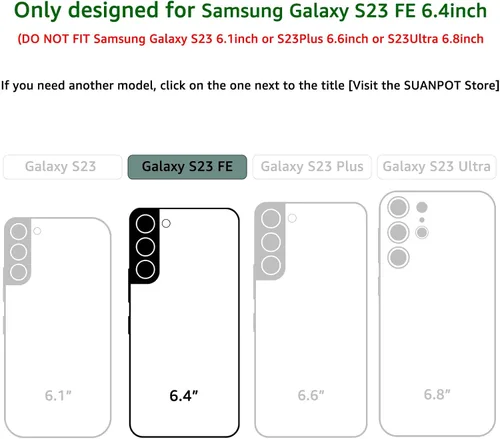 Miniatura 2 de SUANPOT Funda tipo cartera para Samsung Galaxy S23 FE con bloqueo RFID, tarjetero de piel sintética con tapa y tapa para teléfono para Samsung S23