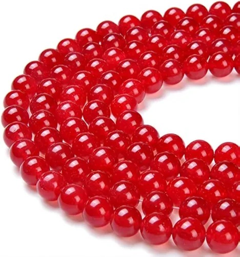 Miniatura 37 de Cuentas sueltas de jade azul teñido natural de 6 mm, cuentas redondas lisas, aproximadamente 15.5 pulgadas, para hacer pulseras y collares de Jade