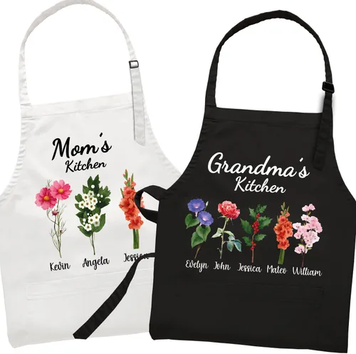 7th Hill Delantal Personalizado para Mujeres, Regalos Personalizados para Mamá, Regalos de Abuela, Regalos del Día de la Madre para Mujeres, Regalos