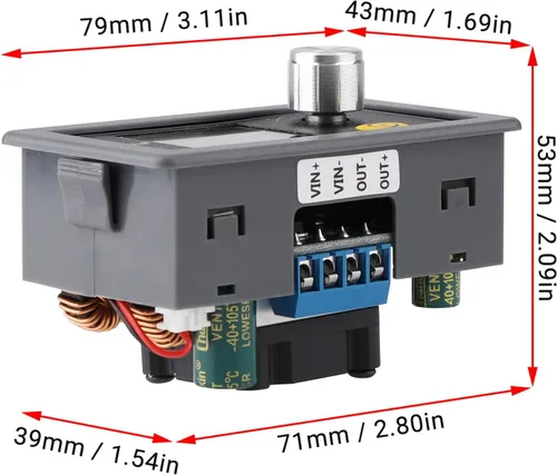 Miniatura 5 de DROK Regulador de Voltaje Ajustable CC, Convertidor Buck Boost 6.0V-36V 9v 12v a CC 0.6-36V 24v 5A Panel de Fuente de Alimentación, Módulo
