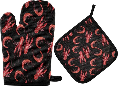 Miniatura 47 de ZZXXB Spring Bird - Guantes de cocina dobles con diseño floral de mariposa, resistentes al calor, antideslizantes, extra largos de 7 x 35 pulgadas