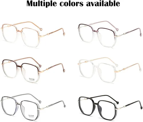 Miniatura 4 de Lentes de lectura portátiles a la moda para mujer, anti luz azul, cuadrados, con bloqueo de luz azul, portátiles ultraligeros (negro, 0)