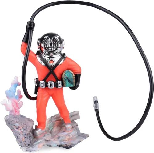 Wolfride Decoraciones de burbujeador de pecera, adorno para acuario, buceo, adorno para pecera, color rojo