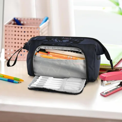 Miniatura 6 de SUABO Estuche para lápices de gran capacidad, bolsa de agua de fuego de fútbol americano, estuche para lápices, bolsa de papelería, bolsa