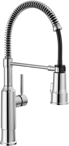 Miniatura 11 de Grifo de Cocina Comercial Estilo Profesional Delta Theodora Pro con Rociador Desplegable, Grifo de Fregadero de Cocina de Bronce Aceitado de Un Solo