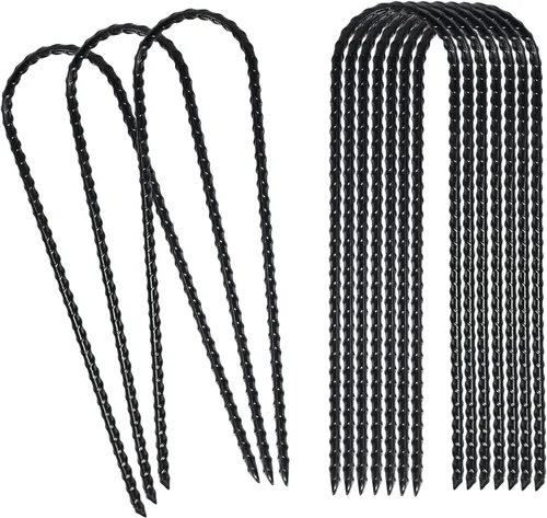 Miniatura 9 de Estacas de viento para trampolines de 10 x 2 pulgadas, estacas de acero galvanizado en forma de U, anclajes de suelo con extremo afilado para tienda
