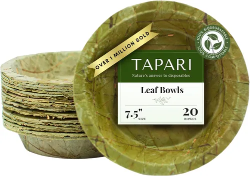 Miniatura 8 de TAPARI - Mini cuencos desechables, paquete de 20 mini cuencos de hojas, 4 pulgadas, resistentes y ecológicos, cuencos compostables y biodegradables