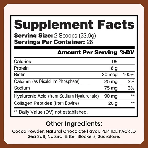 Miniatura 3 de Wound Care Plus - Polvo de chocolate con péptidos de colágeno - Colágeno hidrolizado alimentado con pasto con 0.63 oz de proteína - Apoya la salud