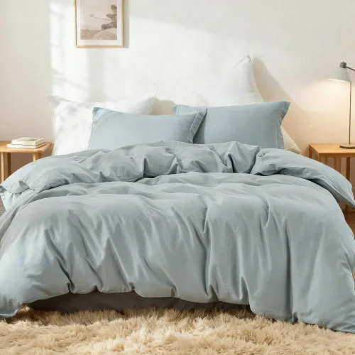 Miniatura 23 de Simple&Opulence - Juego de funda de edredón de lino francés 104"x 92" - 5 piezas (1 funda de edredón, 4 fundas de almohada) - Mezcla de lino natural