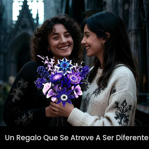 Miniatura 7 de Juego de construcción de ramos de flores de dalia para adultos, regalos para mujeres, novia, esposa, mamá, colección botánica gótica, floral Morado