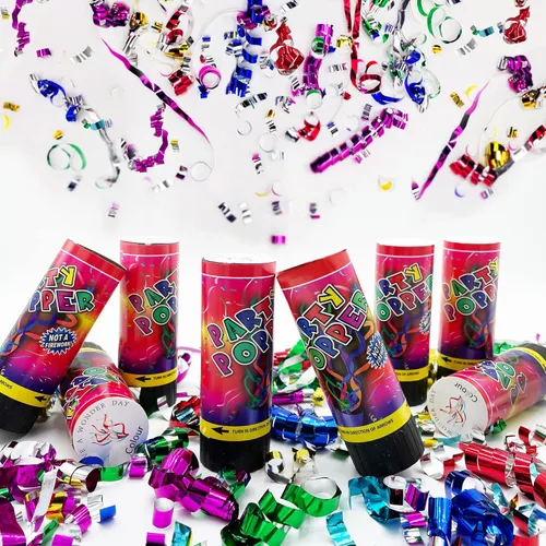 Miniatura 7 de 20 piezas de cañones de confeti para fiestas, poppers para bodas, cumpleaños, graduaciones, baby shower, aniversarios, Navidad y celebraciones de 20
