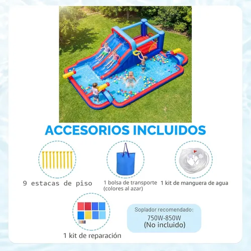 Miniatura 4 de BOUNTECH Parque inflable de tobogán acuático, castillo de salto de 21 x 13 pies con toboganes dobles para diversión de carreras, piscina grande