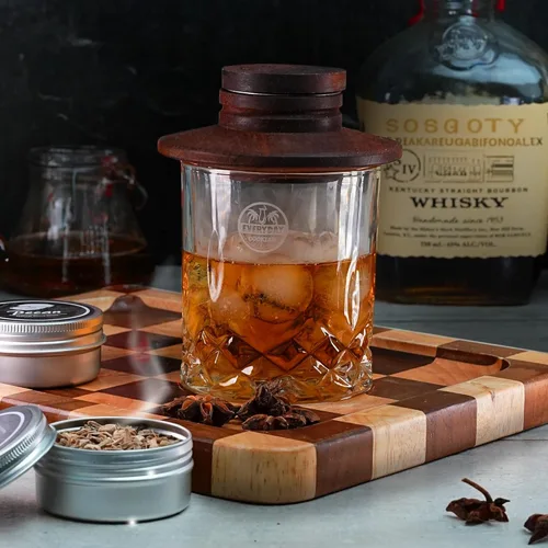 Miniatura 8 de EVERYDAY COCKTAIL Kit de ahumador de whisky con antorcha – Kit de ahumador antiguo con chips de madera de 4 sabores – Kit de ahumador de whisky