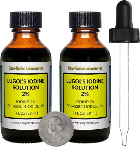Miniatura 10 de Lugol's Yodo, solución al 2%, 2 onzas en una botella de vidrio ámbar, gotero gratis, EE. UU Solución al 2% Botella de 2 onzas