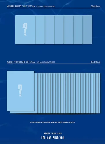 Miniatura 4 de Starship Entertainment [Álbum KIHNO] Monsta X - Follow - Find You KIHNO KIT+Postal+Tarjeta de Título y Crédito+Juego de Tarjeta de Fotos para 7
