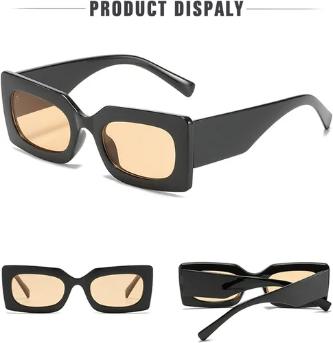 Miniatura 6 de JUDOO Gafas de sol rectangulares retro para mujer, lentes ovaladas de moda, marco cuadrado rosa con protección UV400