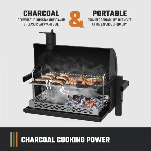 Miniatura 4 de Oklahoma Joe's Rambler - Parrilla de carbón portátil con área de cocción de 218 pulgadas cuadradas en color negro