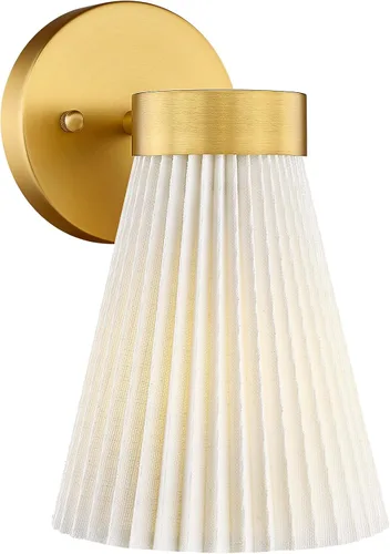 Miniatura 18 de HWH - Lámpara de pared para interiores, moderno aplique de pared con pantalla de vidrio a rayas blancas esmeriladas, aplique de pared individual