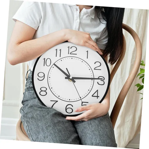 Miniatura 7 de IMIKEYA Reloj de pared silencioso Reloj de pared sin tictac Reloj de pared decorativo Reloj de pared de baño Reloj de enseñanza Reloj de enseñanza