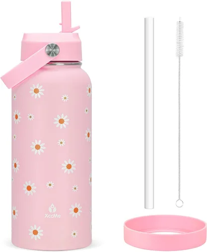 Miniatura 15 de Botella de agua aislada de 22 onzas, botellas de agua a prueba de fugas de acero inoxidable, taza térmica de viaje de boca ancha de doble pared