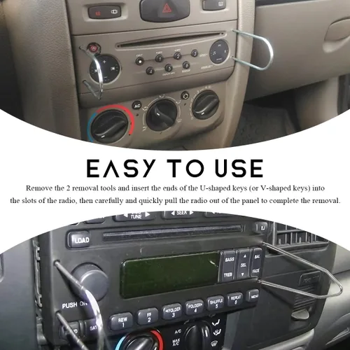 Miniatura 5 de Wevdn 2 piezas de herramienta para quitar radio de coche, kit de herramienta de palanca en forma de U para desmontaje de radio automotriz