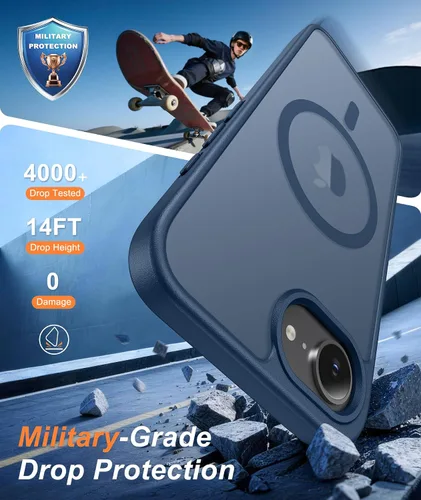Miniatura 218 de FNTCASE Funda para iPhone 17 Pro: Fundas delgadas translúcidas de color azul claro compatibles con MagSafe, protección completa de la cámara