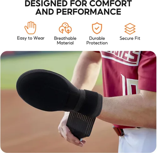 Miniatura 7 de Guante deslizante para jóvenes y adultos, guante de béisbol y sóftbol para protección de la mano, accesorio Drippy Drip diseño ambidiestro Negro