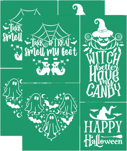 Miniatura 8 de JAJADO 2 plantillas de pantalla de seda navideñas, gnomo de Papá Noel, pasta de tiza de acebo, plantillas adhesivas reutilizables para manualidades