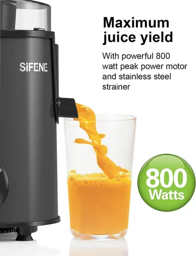 Miniatura 3 de SIFENE Exprimidor centrífugo con boca de 3 pulgadas de ancho, extractor de jugo compacto para frutas y verduras, 3 velocidades de control de alta