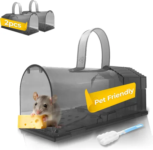 Miniatura 9 de Trampa humana para ratones para interiores y exteriores, paquete de 2 unidades, atrapa ratones y ratones, trampa pequeña para el hogar, trampa