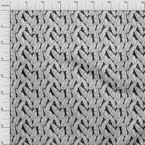 Miniatura 4 de oneOone Cotton Flex Black Fabric Tropical Craft Projects Decor Fabric Printed By The Yard 40 Inch Wide-7Y